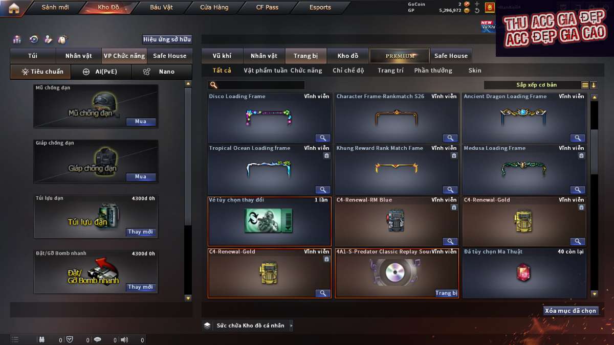 shop acc cf uy tin gia re